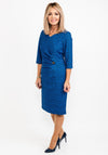 Via Veneto Leopard Print Pencil Dress, Royal Blue