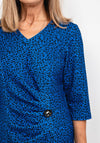Via Veneto Leopard Print Pencil Dress, Royal Blue