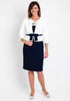 Via Veneto Audrey Bolero & Dress Two Piece, Navy & White