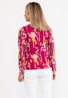 Via Veneto Cowl Neck Mesh Top, Pink