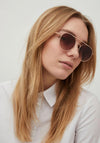 Vila Bria Sunglasses, Rose Gold & Brown