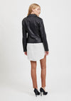 Vila Cara Faux Leather Biker Jacket, Black