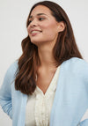 Vila Soft Knit Open Cardigan, Kentucky Blue