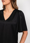Vila Kristina Satin Top, Black