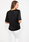 Vila Kristina Satin Top, Black
