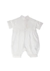 Vivaki Baby Boy Christening Romper and Hat, White