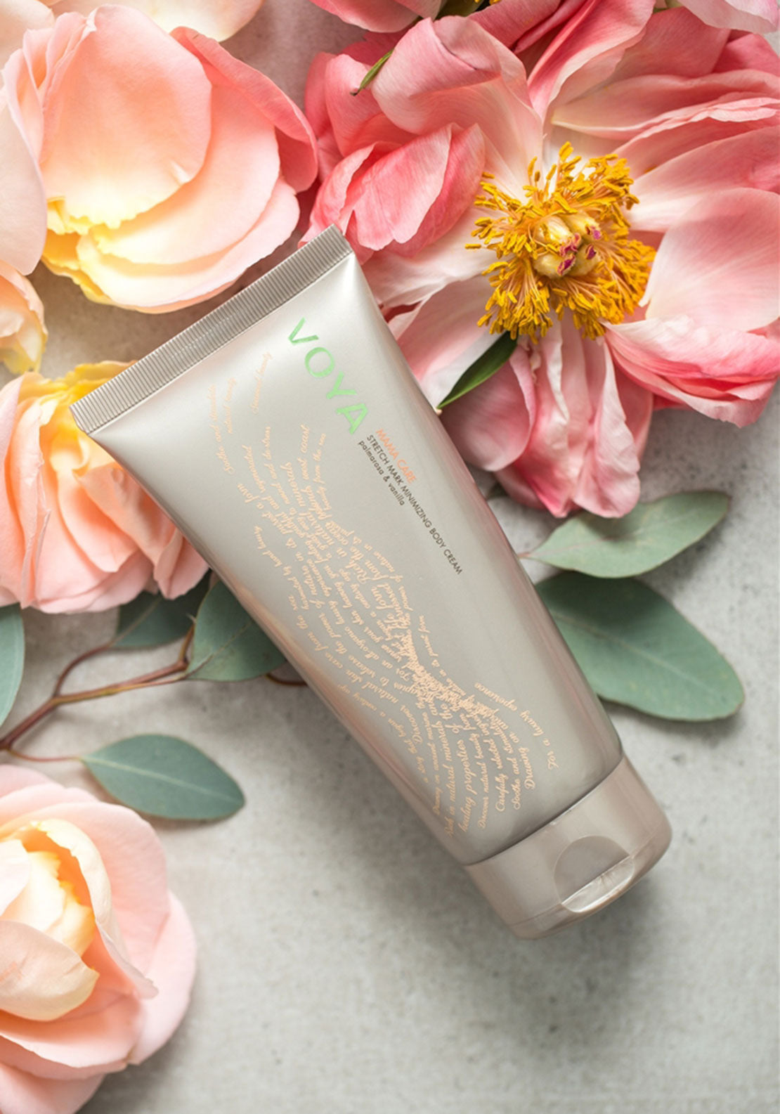 Voya Mama Care Stretch Mark Minimising Body Cream, Palmarosa & Vanilla