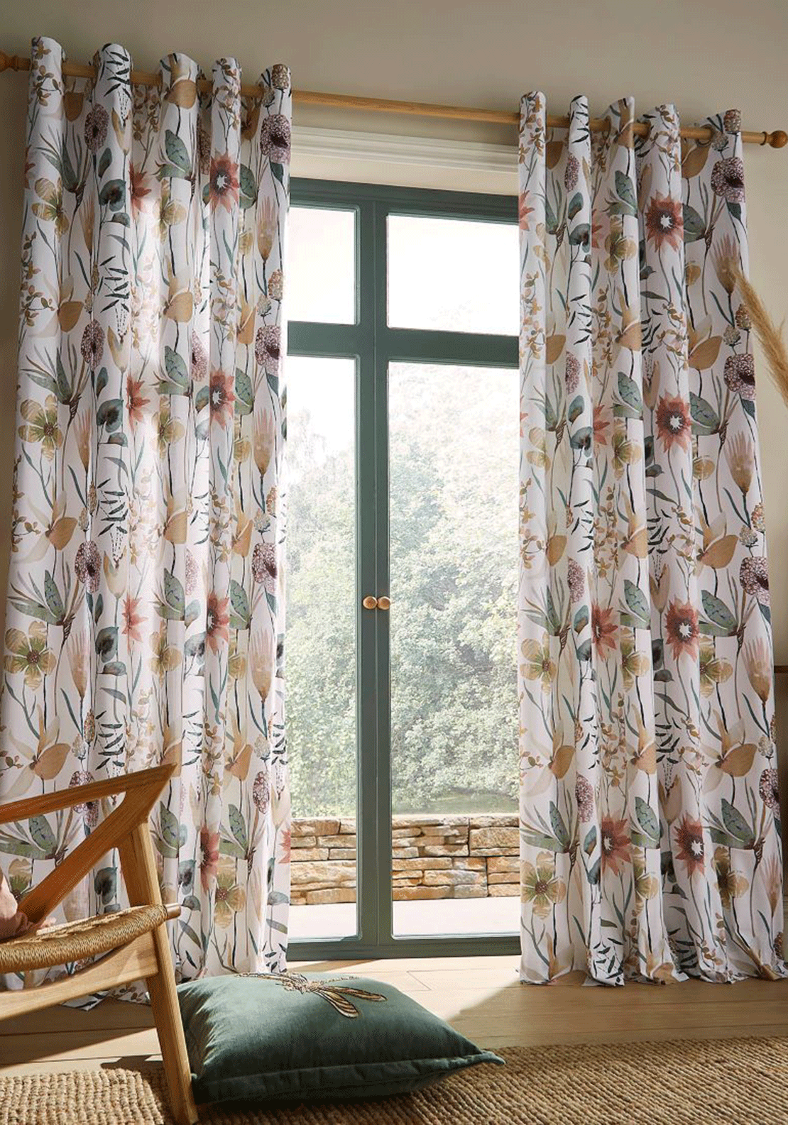 Voyage Maison Oceania Fully Lined Eyelet Curtains, Sandstone
