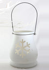 Verano Christmas Hurricane Jar with Snowflake Design