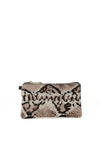 Zen Collection Faux Snakeskin Print Wristlet Bag, Taupe