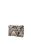 Zen Collection Faux Snakeskin Print Wristlet Bag, Taupe