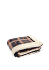 Walton & Co Check Sherpa Flannel Throw, Midnight