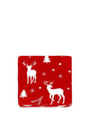 Walton & Co Reindeer Fleece Throw, Red