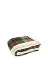 Walton & Co Check Sherpa Throw, Green