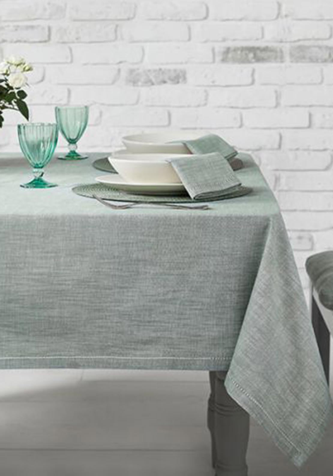 Walton & Co Chambray Tablecloth, Green