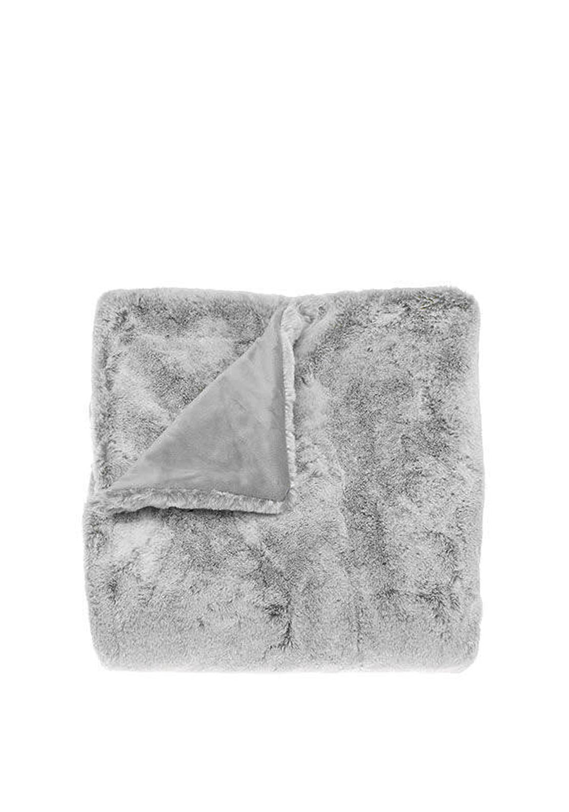 Walton & Co Faux Fur Throw, Charcoal