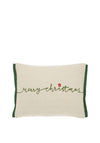 Walton & Co Merry Christmas Cushion, Cream Multi