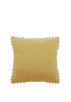 Walton Velvet Pom Pom 45x45cm Cushion, Ochre