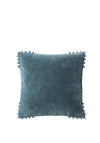 Walton Velvet Pom Pom 45x45cm Cushion, Blue