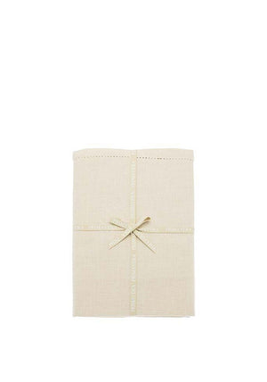 Walton & Co Primavera Round Tablecloth, Linen Beige