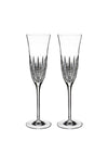 Waterford Crystal Lismore Diamond Flutes Set of 2 Glasses