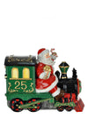 Waterford Crystal Heirloom Cookie Jar Santa on a Train Ornament