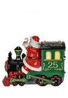 Waterford Crystal Heirloom Cookie Jar Santa on a Train Ornament