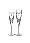 Waterford Crystal Love True Love Champagne Flute, Set of 2