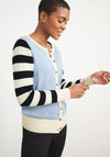 White Stuff Lola Crew Neck Stripe Cardigan Blue