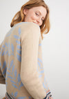 White Stuff Leaf Intarsia Knit Cardigan, Beige