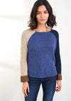 White Stuff Orla Colour Block Chunky Knit Jumper, Blue