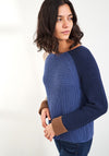 White Stuff Orla Colour Block Chunky Knit Jumper, Blue