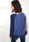 White Stuff Orla Colour Block Chunky Knit Jumper, Blue