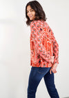 White Stuff Poppy Floral & Cat Print Top, Salmon Pink