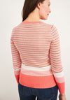 White Stuff Skinny Rib Stripe Jumper, Pink Multi