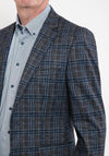 White Label Check Blazer, Grey & Navy