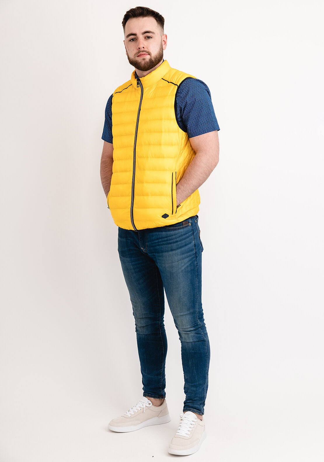 White Label Contrast Zip Gilet, Yellow