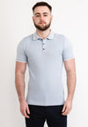 White Label Knitted Polo Shirt, Light Blue