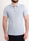 White Label Knitted Polo Shirt, Light Blue