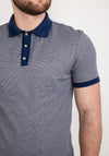 White Label Fine Stripe Ribbed Polo Shirt, Navy