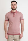 White Label Fine Stripe Ribbed Polo Shirt, Pink