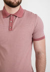 White Label Fine Stripe Ribbed Polo Shirt, Pink