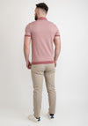 White Label Fine Stripe Ribbed Polo Shirt, Pink