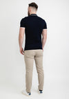 White Label Contrast Trim Waffle Knit Polo Shirt, Navy