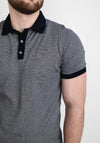White Label Fine Stripe Ribbed Polo Shirt, Navy