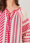 White Stuff Innika Jaquard Top, Pink Multi
