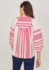 White Stuff Innika Jaquard Top, Pink Multi