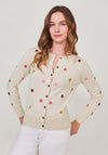 White Stuff Lola Fine Knit Embroidered Cardigan, Beige