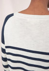 White Stuff Lulu Striped Fine Knit Cardigan, Navy & White