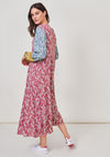 White Stuff Elina Leaf Print Maxi Dress, Pink Multi
